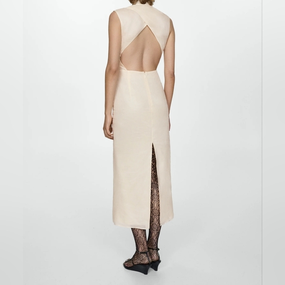 Mango Selection Open-back Ramie Dress - Picture 3 of 9